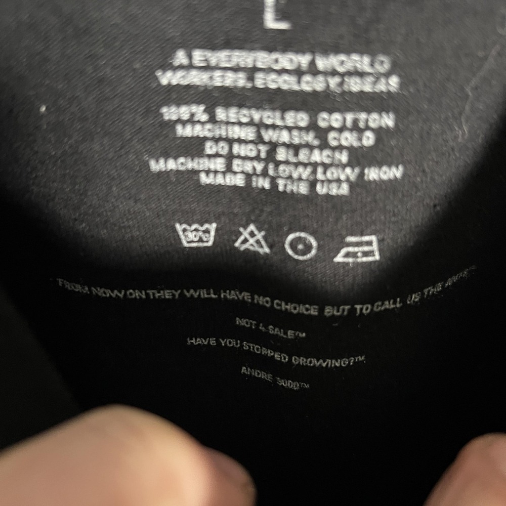 Everybody World Andre 3000 Shirt Mens Large Black Have You Stopped Growing Tee View 5